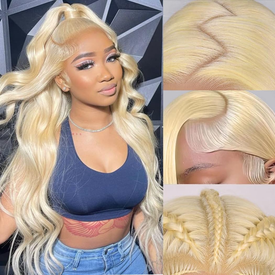 613 Blonde Body Wave Lace Front Wig - باروكة شعر طبيعي 613 HD بدانتيل