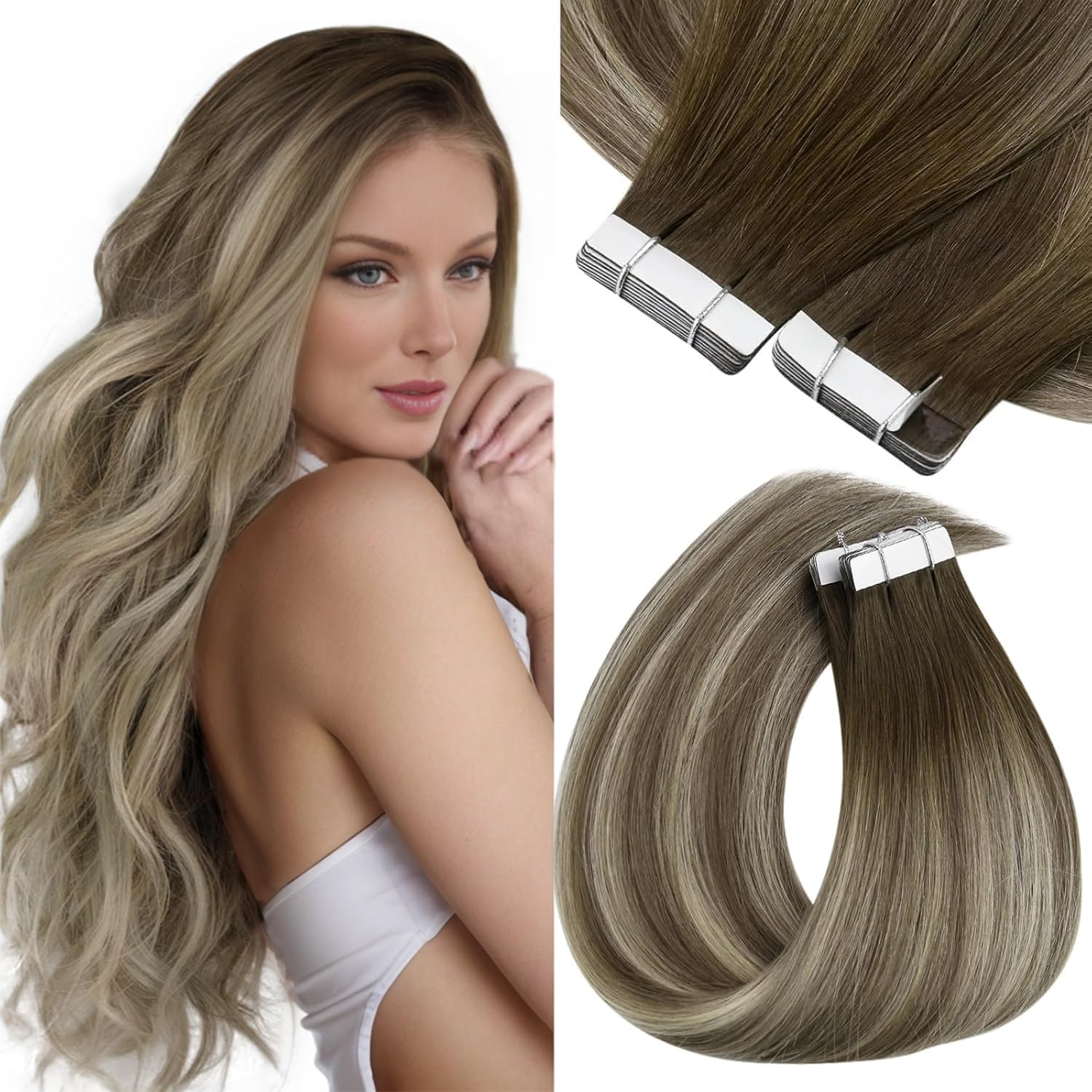Invisible Tape In Extensions Real Hair - شريط VeSunny في وصلات الشعر، شعر