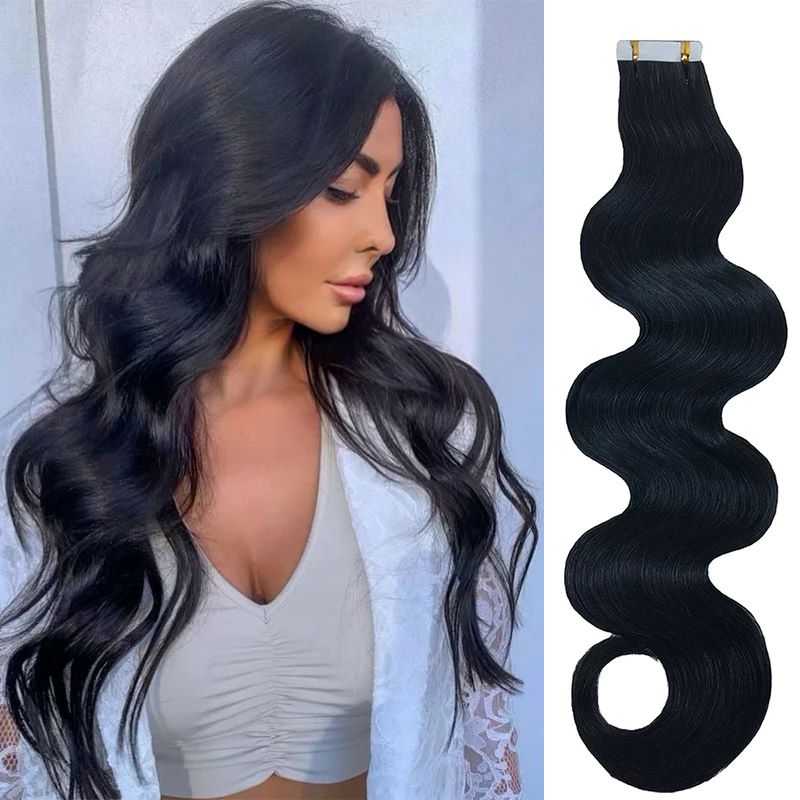 Invisible Tape In Extensions Real Hair - شريط مموج للجسم الطويل في الشعر