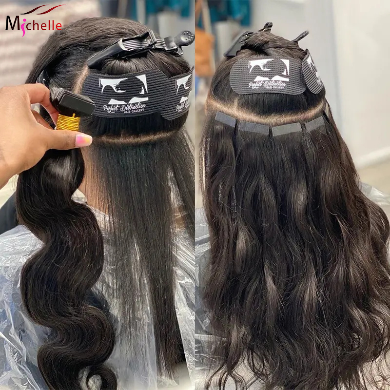 Invisible Tape In Extensions Real Hair - وصلات شعر بشري لاصقة مموجة 20