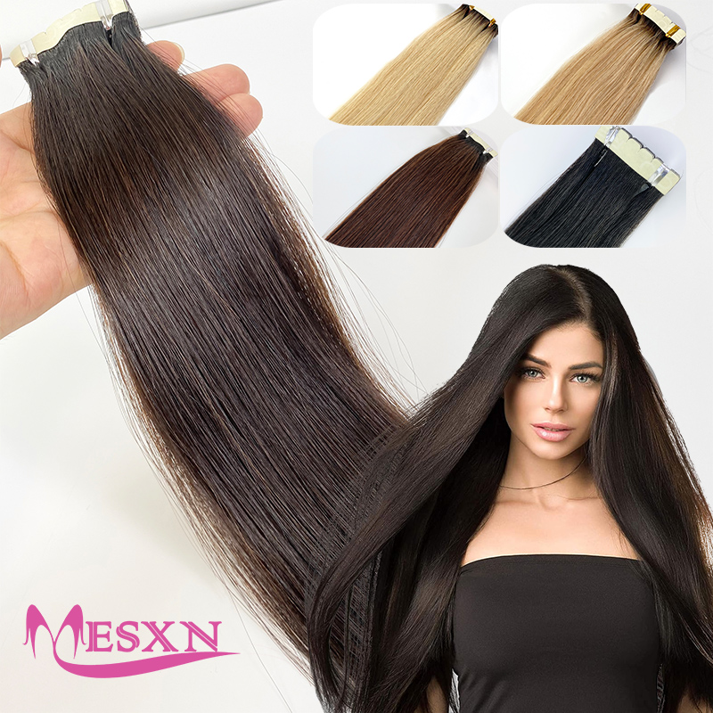 Invisible Tape In Extensions Real Hair - وصلات شعر بشري صغيرة مستقيمة ،