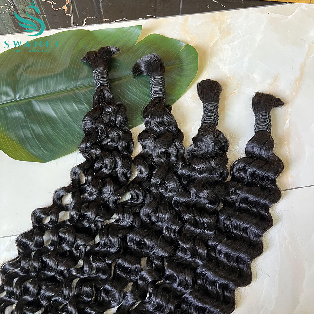 Water Wave Bulk Human Hair For Braiding - شعر بشري 100% مموج على شكل