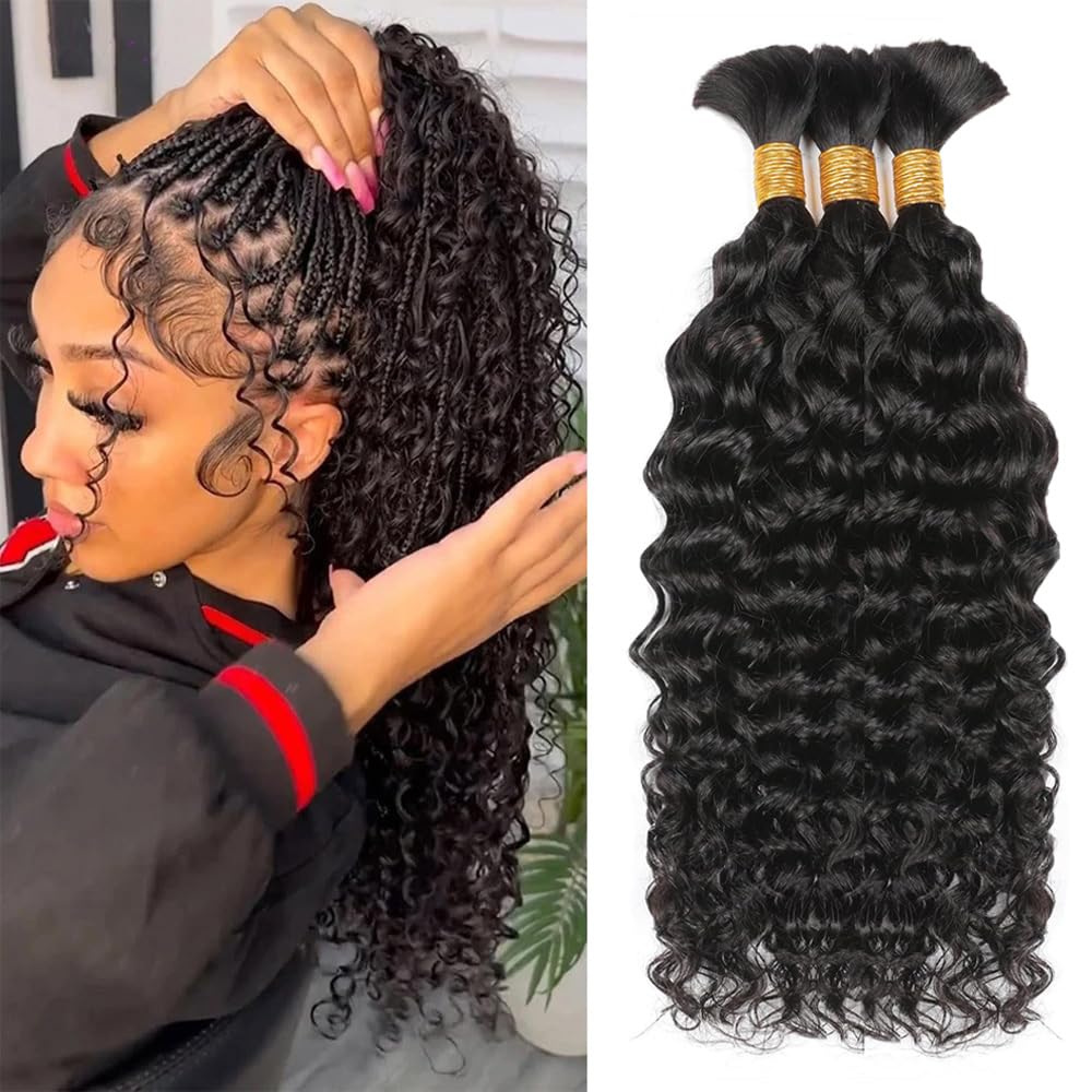 شعر بشري مموج للضفائر، شعر بشر - مراجعة Water Wave Bulk Human Hair For Braiding وسعره