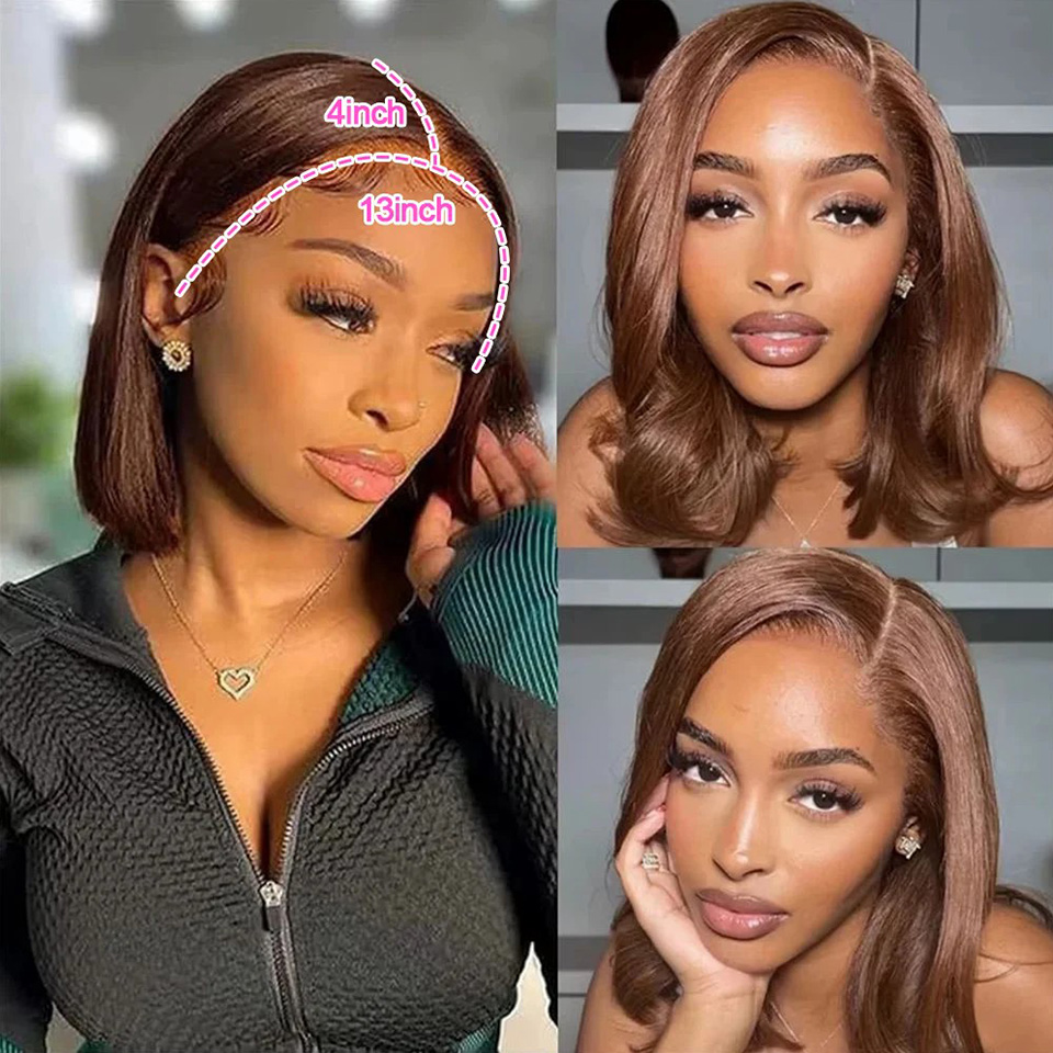 13X4 الشوكولاته براون مستقيم ب - مراجعة Glueless Wear And Go Human Hair Wig وسعره