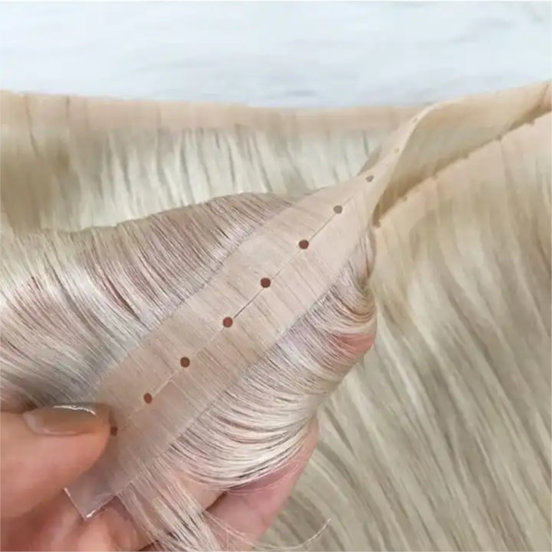 شعر غير مرئي من البولي يوريثان - مراجعة Invisible Tape In Extensions Real Hair وسعره