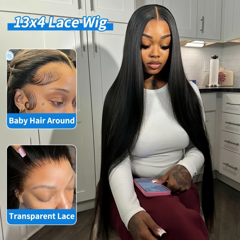 شعر مستعار بشري طبيعي مستقيم 4 - مراجعة Hd Lace Frontal Wig Human Hair Pre Plucked وسعره