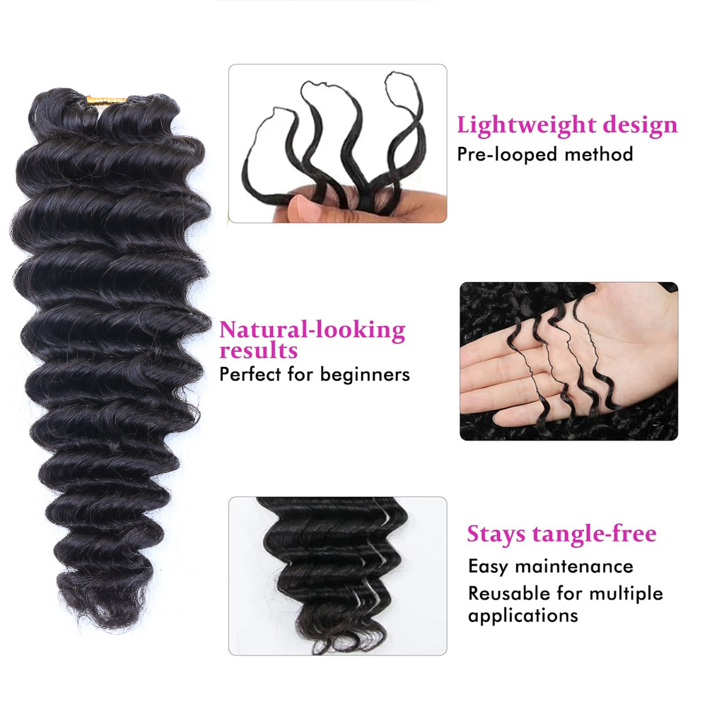 حزم شعر طبيعي أسود بتموجات عمي - مراجعة Hair Bundles وسعره