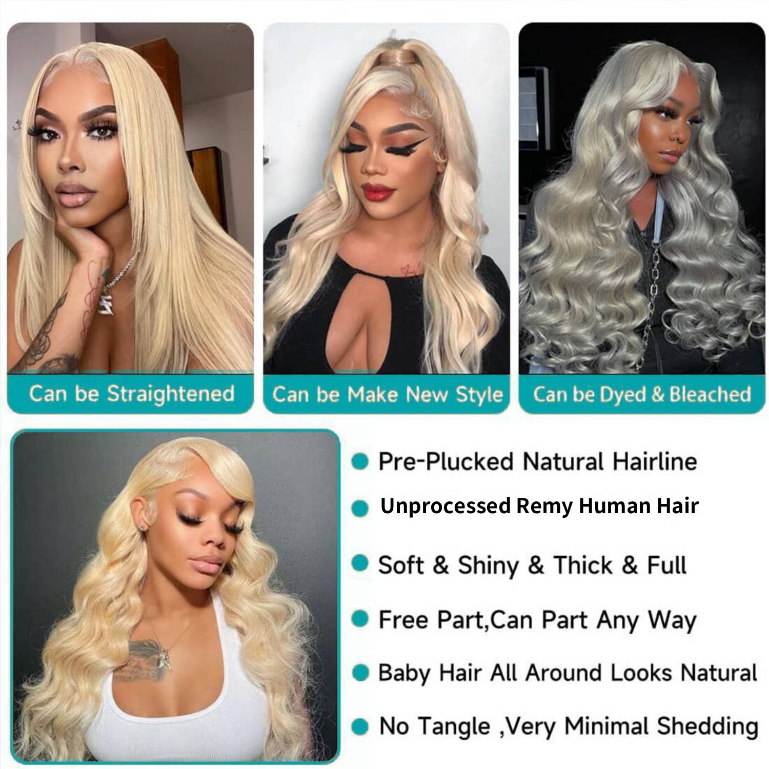 شعر مستعار برازيلي طبيعي 100%  - مراجعة 613 Blonde Body Wave Lace Front Wig وسعره
