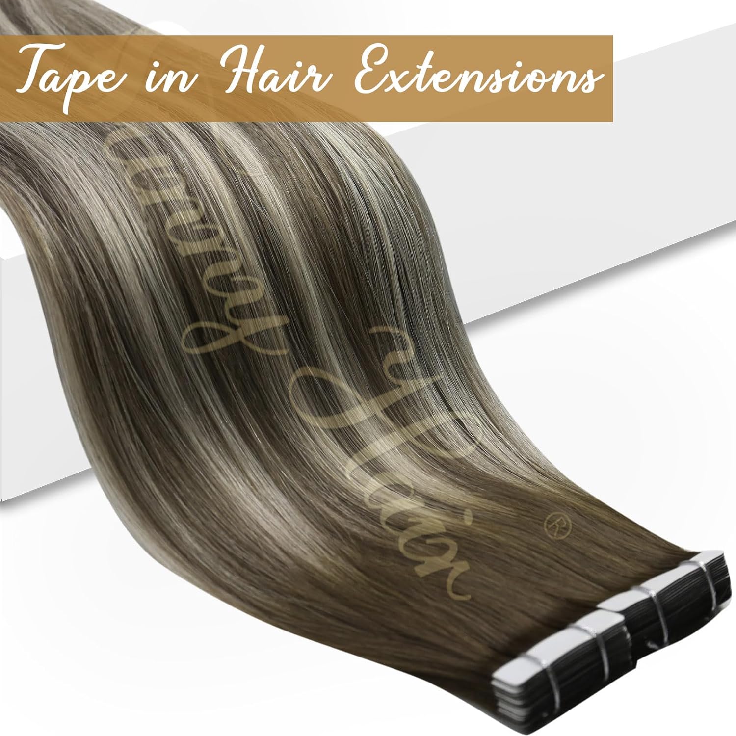 شريط VeSunny في وصلات الشعر، ش - مراجعة Invisible Tape In Extensions Real Hair وسعره