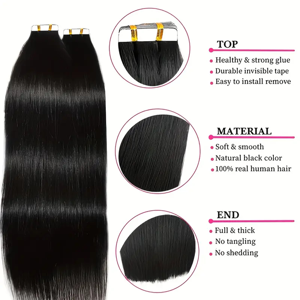 الشريط في وصلات الشعر شعر طبيع - مراجعة Invisible Tape In Extensions Real Hair وسعره