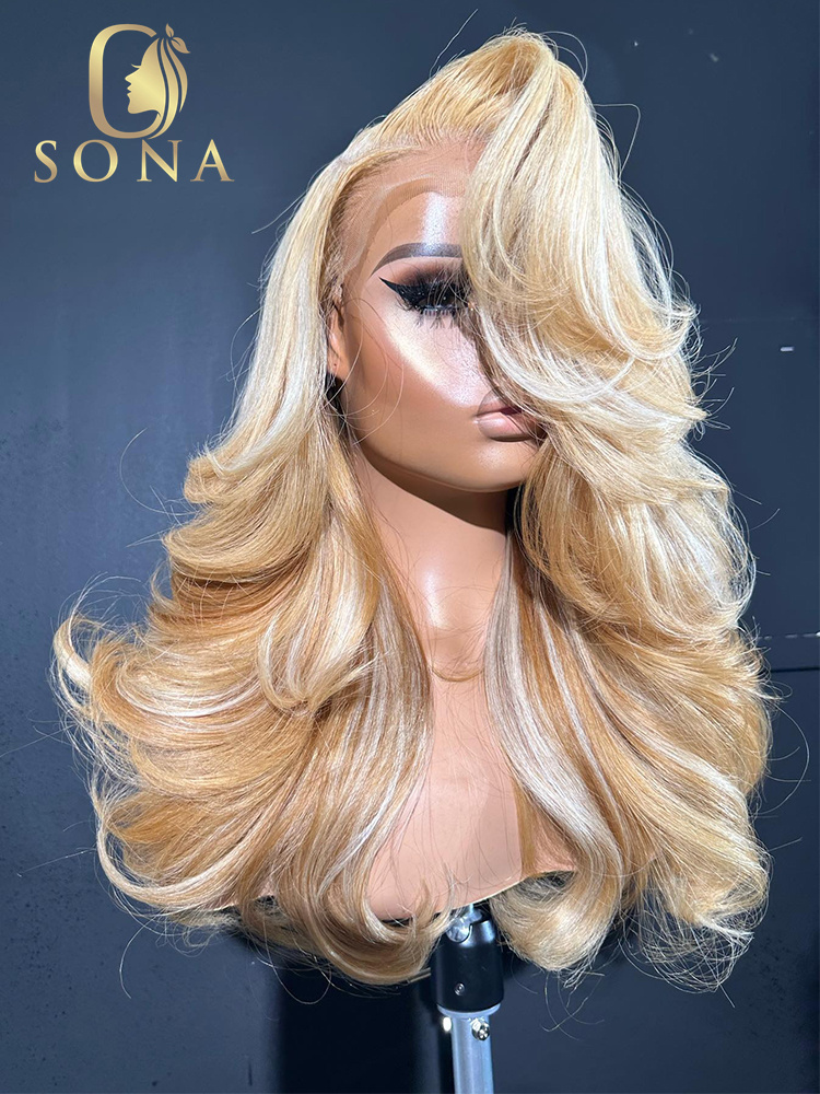 613 #   27 #   شعر مستعار أمام - مراجعة 613 Blonde Body Wave Lace Front Wig وسعره