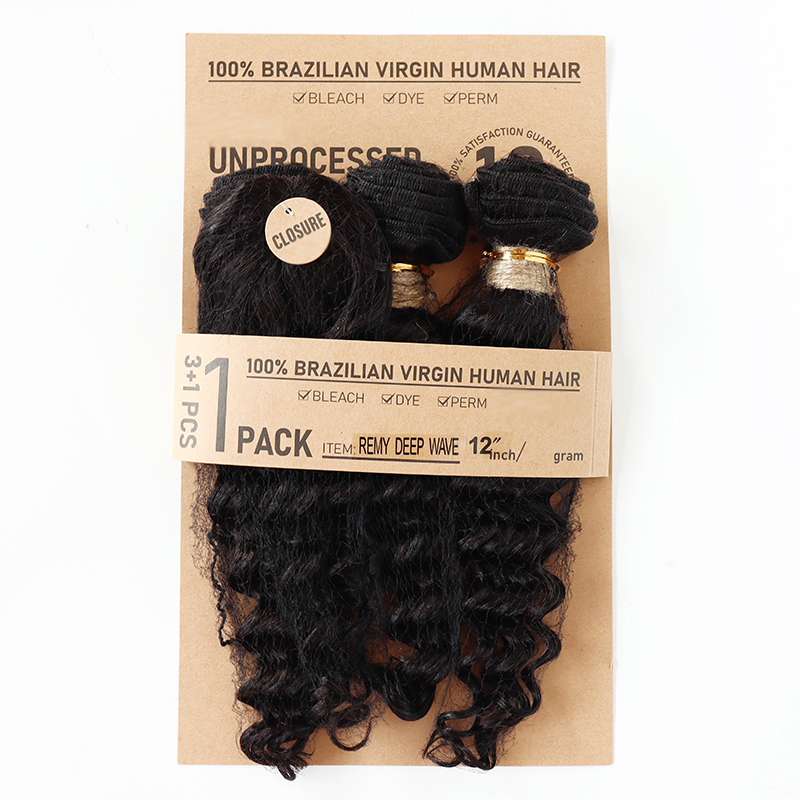 حزم شعر بشري مموج عميق ومموج ط - مراجعة Deep Wave 3 Bundles With Closure وسعره