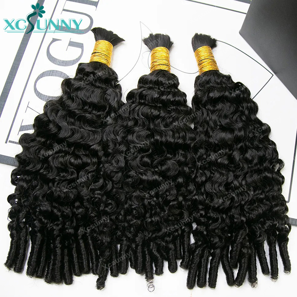 خصلات شعر بشري مجعد مموج على ش - مراجعة Water Wave Bulk Human Hair For Braiding وسعره