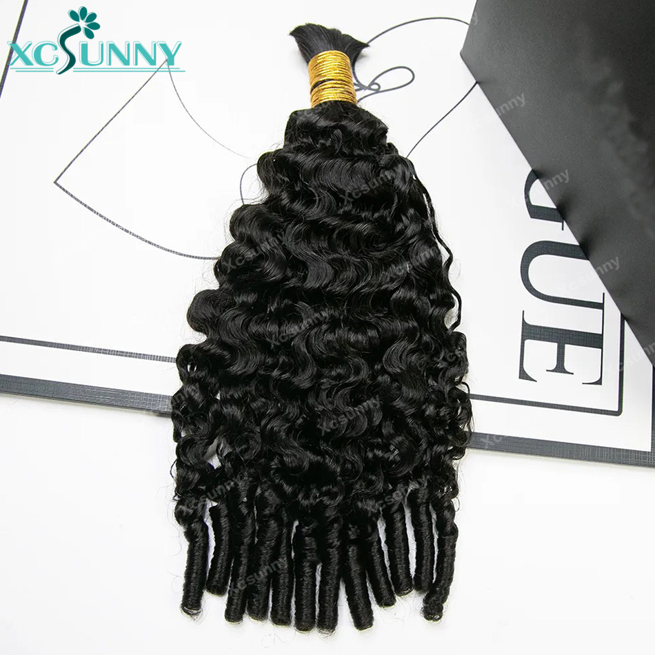 خصلات شعر بشري مجعد مموج على ش - مراجعة Water Wave Bulk Human Hair For Braiding وسعره