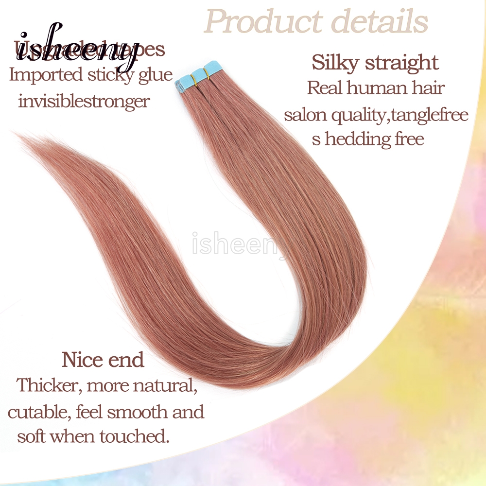 وصلات شعر بشري لاصقة باللون ال - مراجعة Invisible Tape In Extensions Real Hair وسعره