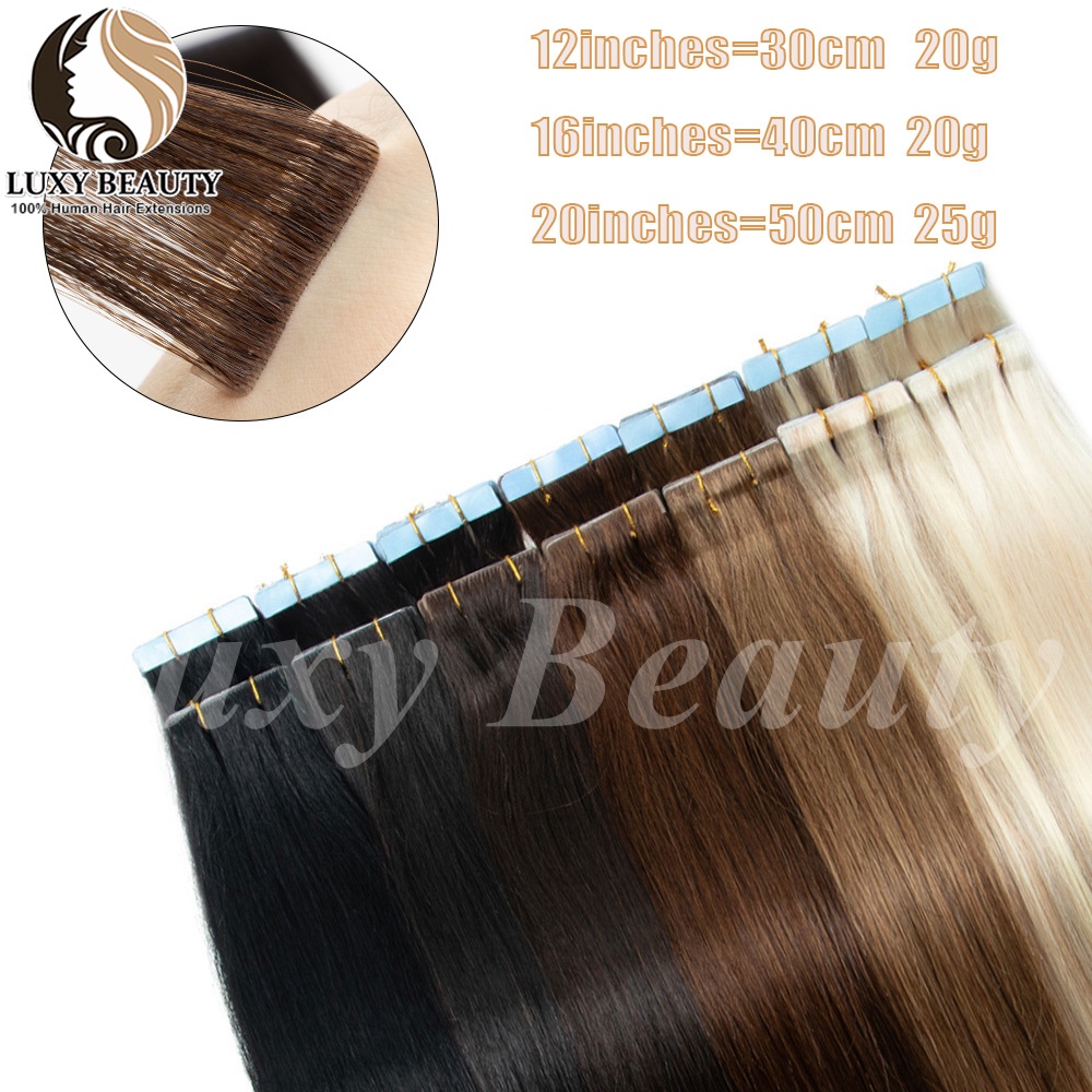 وصلات شعر بشري لاصقة غير مرئية - مراجعة Invisible Tape In Extensions Real Hair وسعره