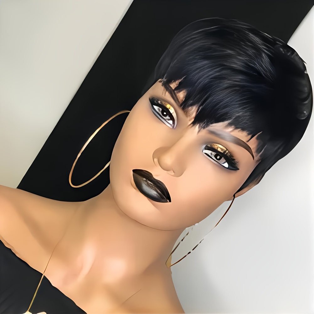 شعر مستعار قصير عابث طبقة الشع - مراجعة Short Pixie Cut Wig Human Hair Cheap وسعره