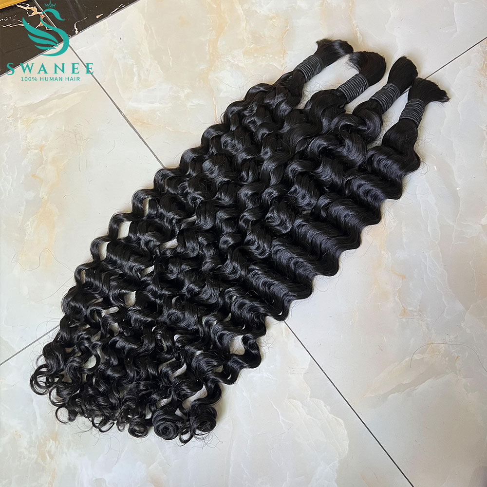 شعر بشري 100% مموج على شكل موج - مراجعة Water Wave Bulk Human Hair For Braiding وسعره