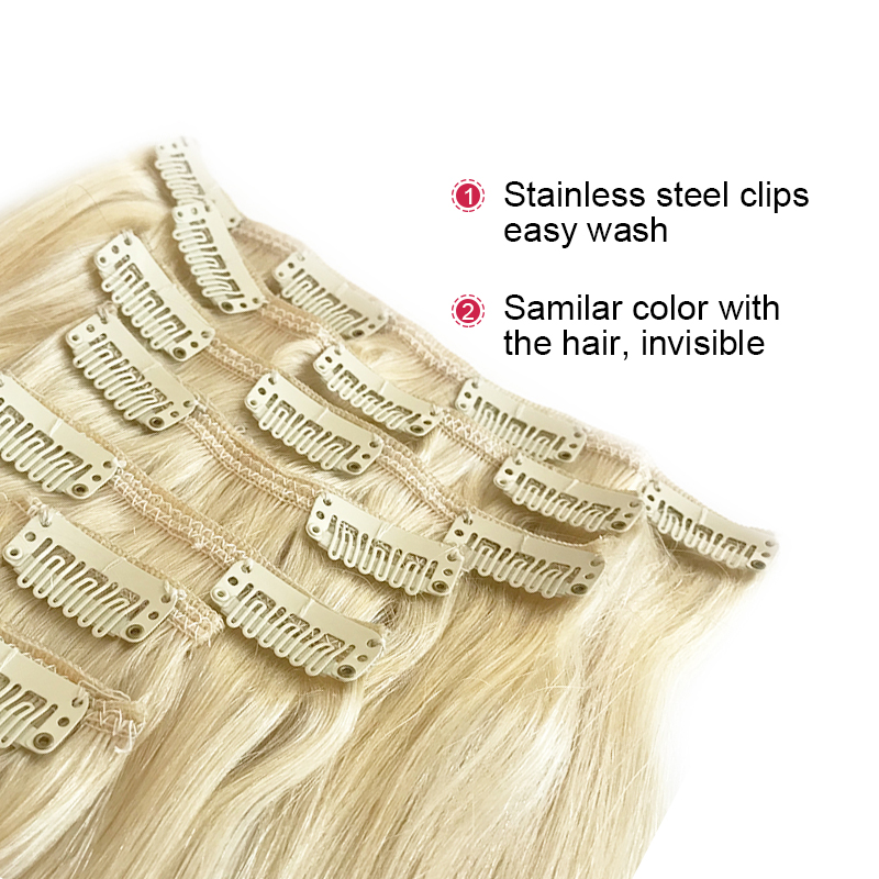 وصلات شعر طبيعية من علي كوين،  - مراجعة Seamless Clip In Hair Extensions Human Hair وسعره