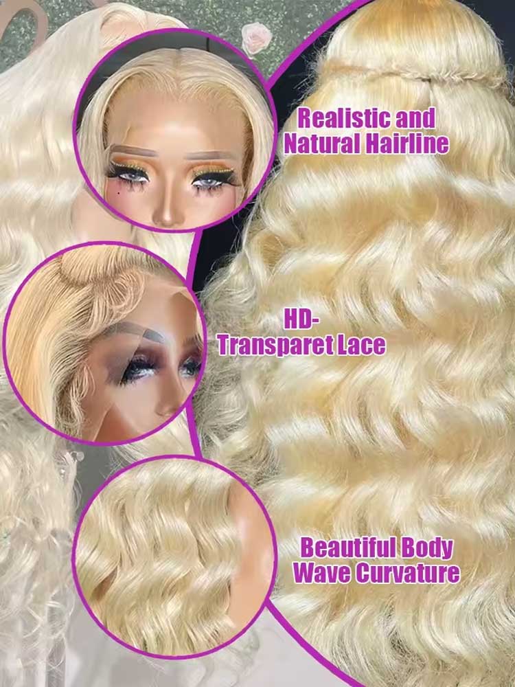 شعر مستعار أمامي دانتيل 13x6 م - مراجعة 613 Blonde Body Wave Lace Front Wig وسعره