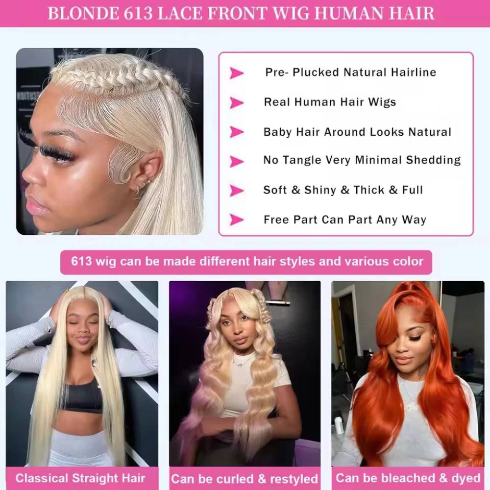 شعر بشري 613، أشقر عسلي، شعر م - مراجعة Hd Lace Frontal Wig Human Hair Pre Plucked وسعره