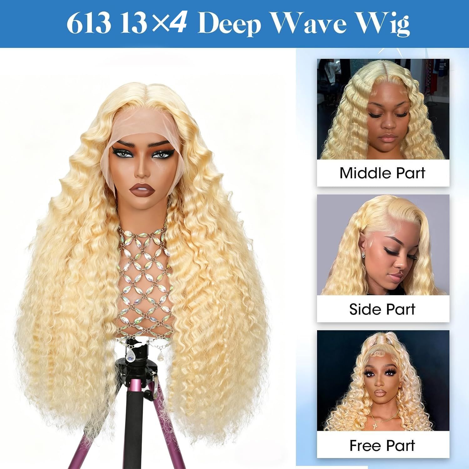 باروكة شعر طبيعي أمامية بدانتي - مراجعة 613 Blonde Body Wave Lace Front Wig وسعره